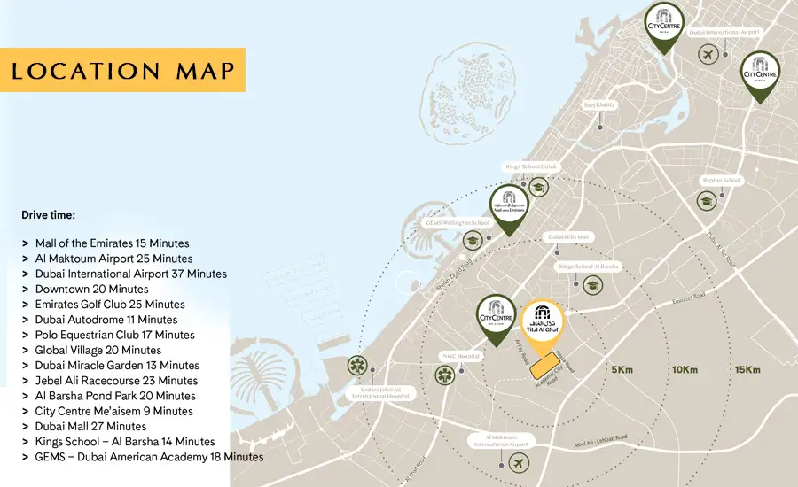 Tilal Al Ghaf Location Map